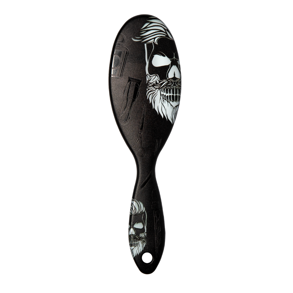 Men Line Skull Oval Hair Brush - Assorted Colors