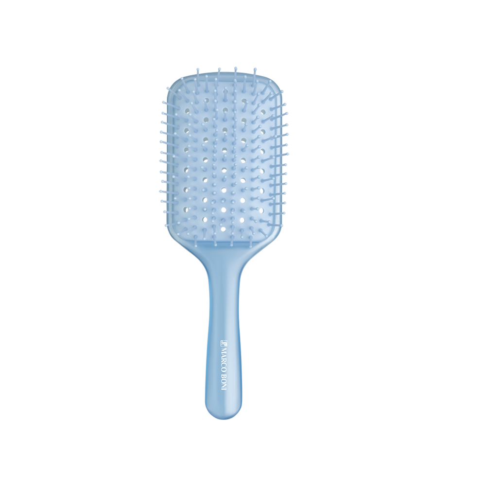 Vented Transparent Pearlescent Cushioned Paddle Hair Brush