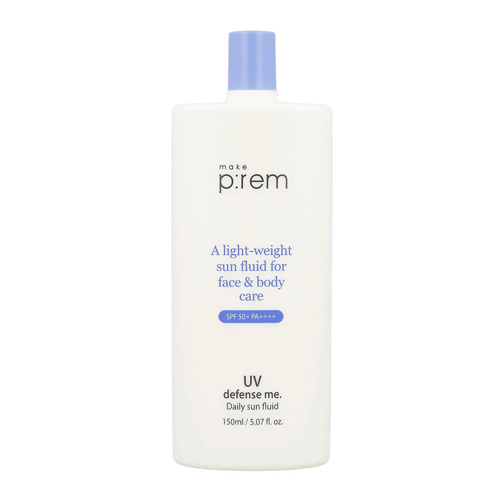 Make P:rem UV Defense Me Daily Sun Fluid SPF50+ PA++++ nga BASSKO për mbrojtje të lëkurës nga dielli dhe ndjesi të lehtë freskuese