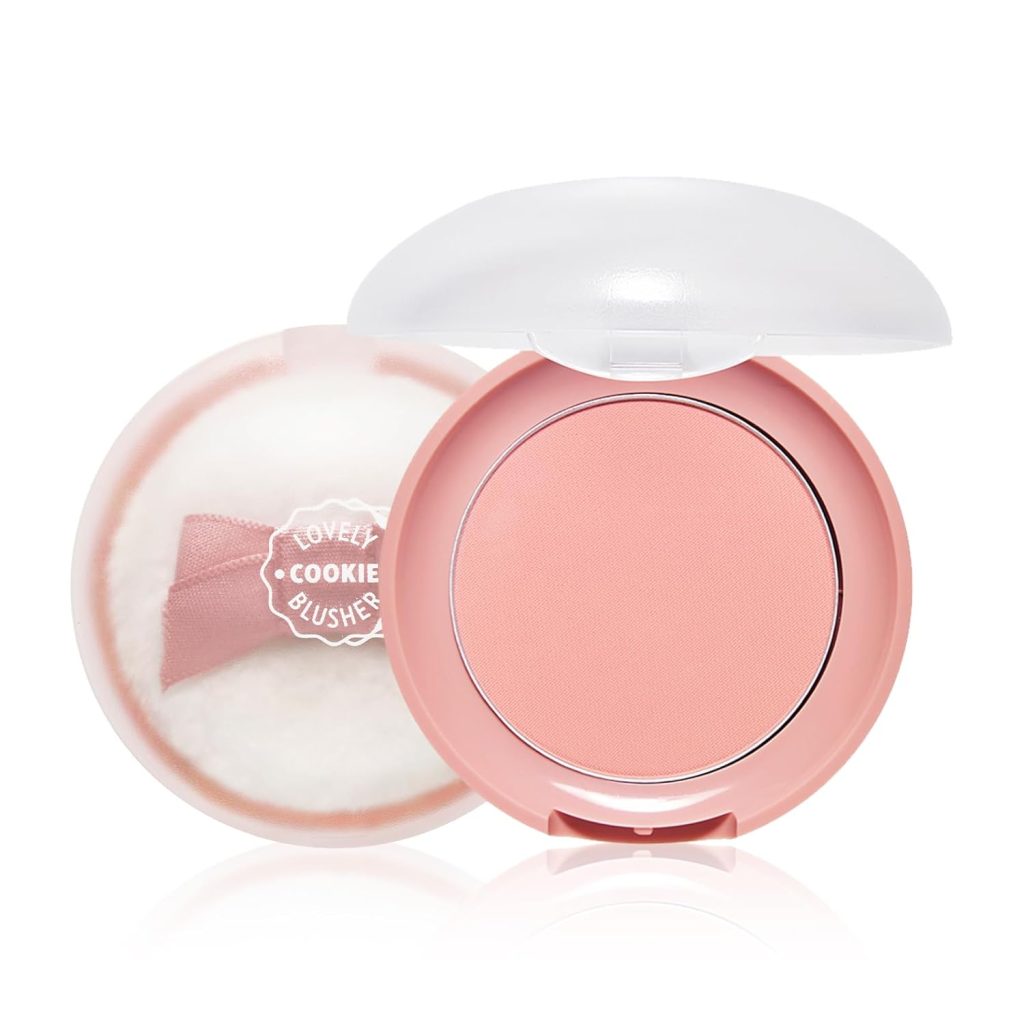 Etude Lovely Cookie Blusher PK004 Peach Choux W nga BASSKO për faqe me nuancë të butë dhe pamje natyrale