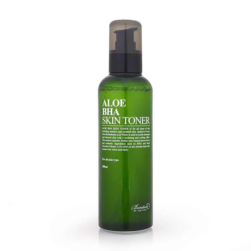 Toner Benton Aloe BHA Skin nga BASSKO – pastron butësisht, qetëson dhe ndihmon në rigjenerimin e lëkurës së ndjeshme.