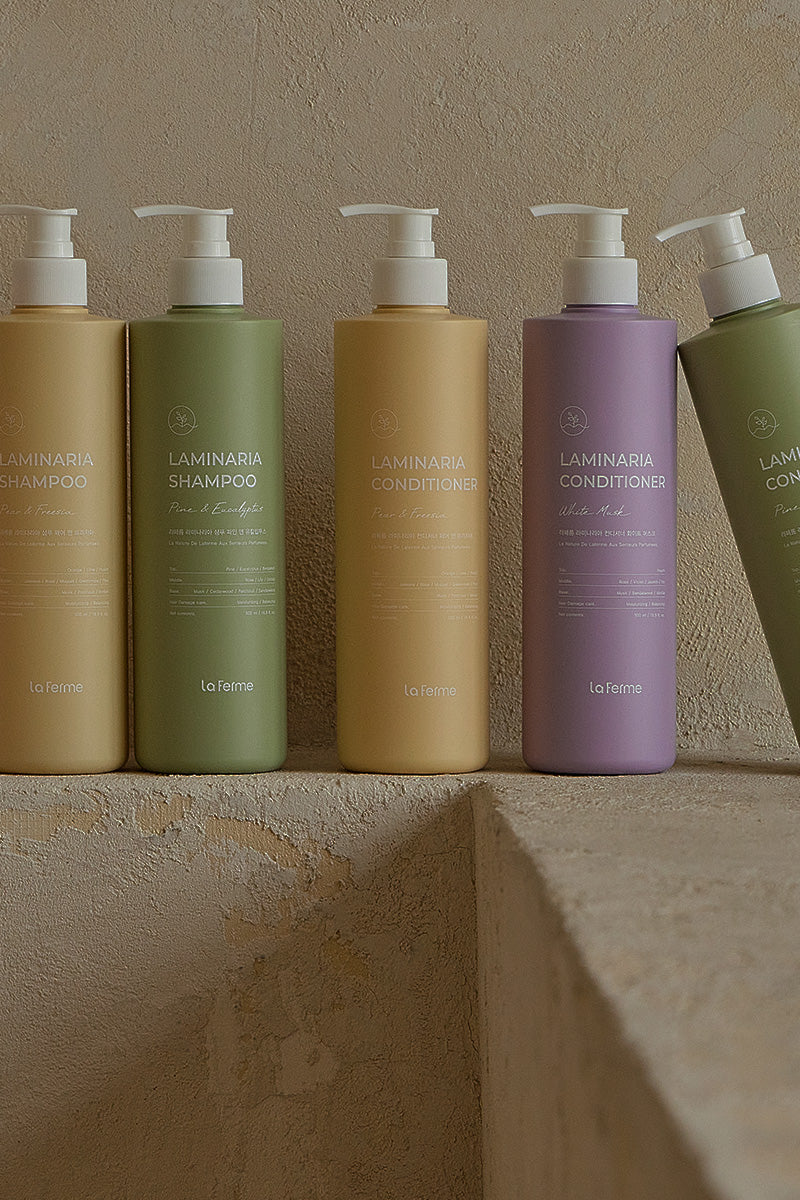 LaFerme Laminaria Conditioner 500ml (Pear & Freesia, White Musk, Pine & Eucalyptus) – balsam flokësh ushqyes me aroma natyrale për butësi dhe shkëlqim nga Bassko.