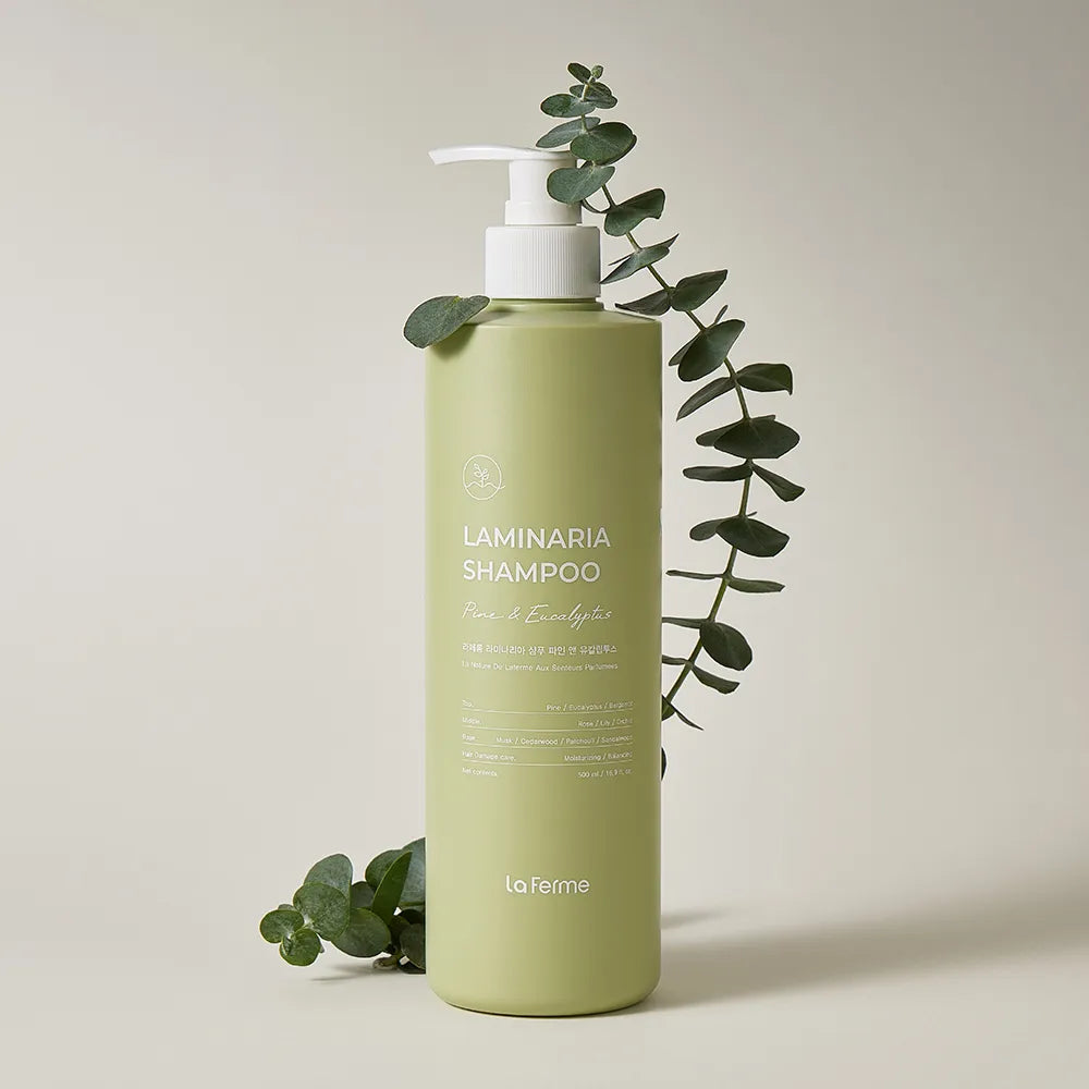 LaFerme Laminaria Shampoo 500ml (Pear & Freesia, White Musk, Pine & Eucalyptus) – shampo ushqyese me aroma natyrale për flokë të shëndetshëm nga Bassko.