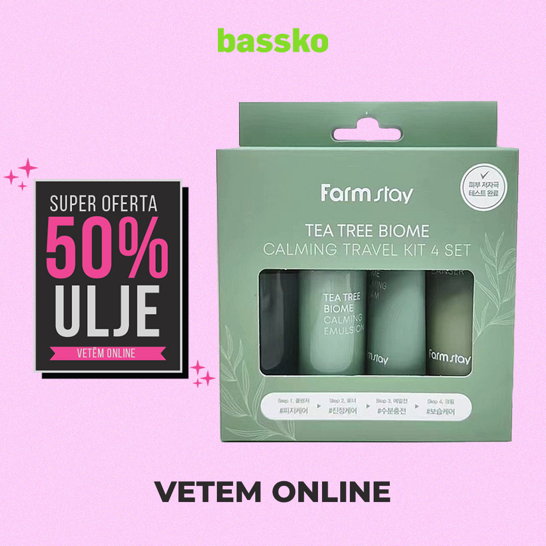 Farmstay - Tea Tree Biome Calming Travel Kit 4 (Toner, Emulsion, Low pH Cleanser, Cream)