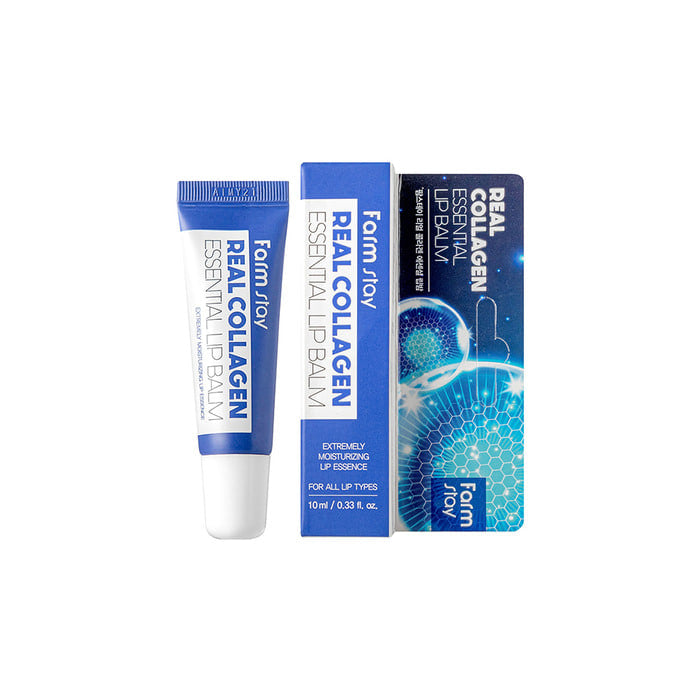 Farmstay Real Collagen Essential Lip Balm – balsam buzësh ushqyes me kolagjen për hidratim dhe butësi afatgjatë nga Bassko.