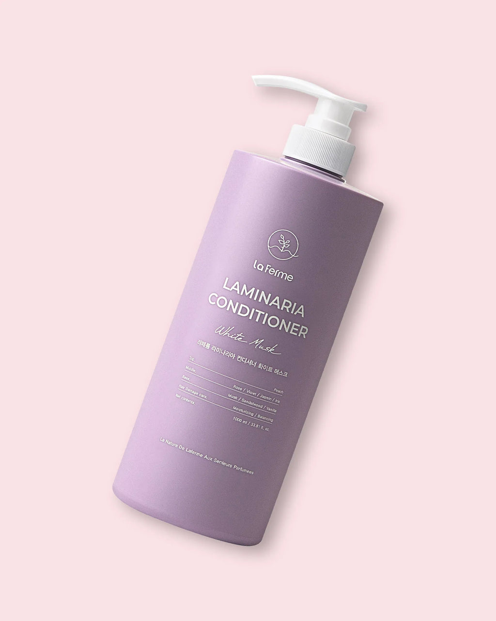 LaFerme Laminaria Conditioner 1000ml (Pear & Freesia, White Musk, Pine & Eucalyptus) – balsam flokësh rigjenerues me aroma natyrale për butësi dhe shkëlqim nga Bassko.