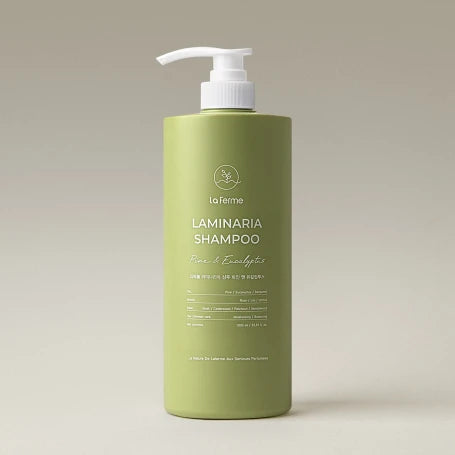 LaFerme Laminaria Shampoo 1000ml (Pear & Freesia, White Musk, Pine & Eucalyptus) – shampo rigjeneruese me aroma natyrale për flokë të fortë dhe të shëndetshëm nga Bassko.
