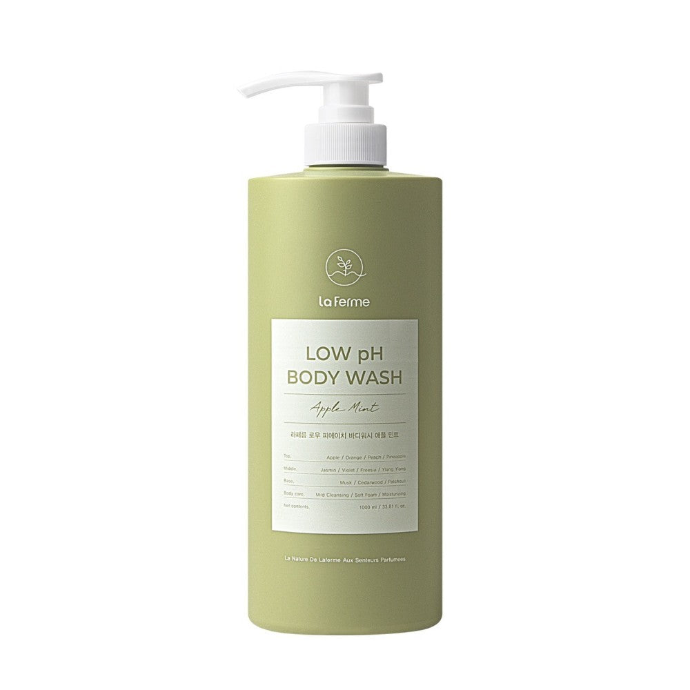LaFerme Low pH Body Wash 1000ml (Lavender Musk, Pear & Freesia, Apple Mint) – xhel trupi me pH të ulët për pastrim të butë dhe aroma freskuese nga Bassko.